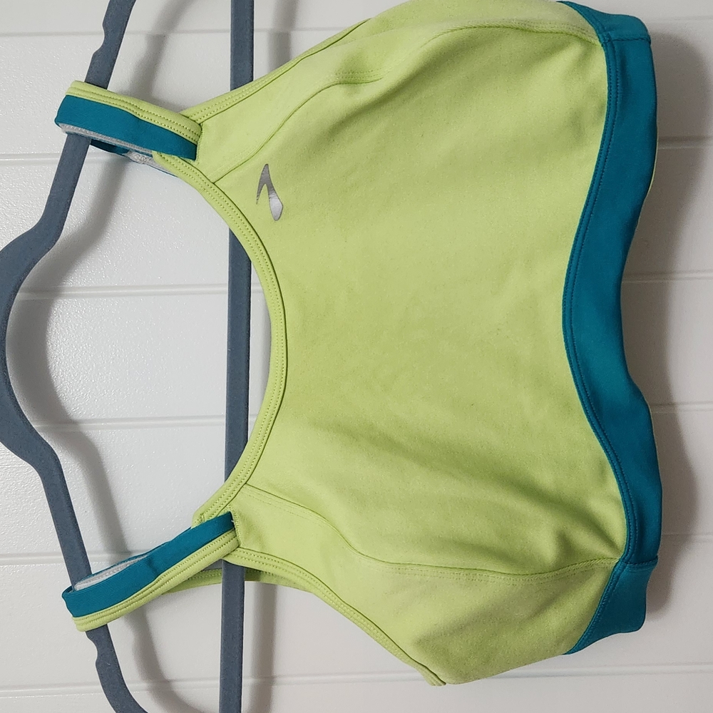 Vibrant Lime and Teal Sports Bra